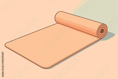 Yoga mat vector: serenity and simplicity in fitness and meditation design