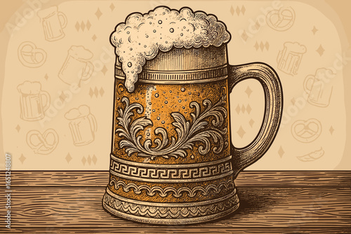 Traditional bavarian beer mug design | decorative steins for authentic oktoberfest experience