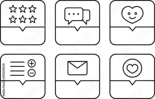 Comment statement remark ux ui user interface vector icon. Web and app icon in flat filled and outline stroke line art