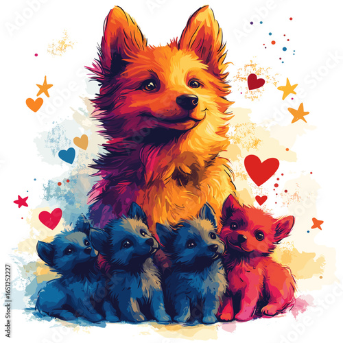 Dog with puppies