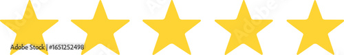 Aligned yellow stars vector | bright shining five-star horizontal pattern design
