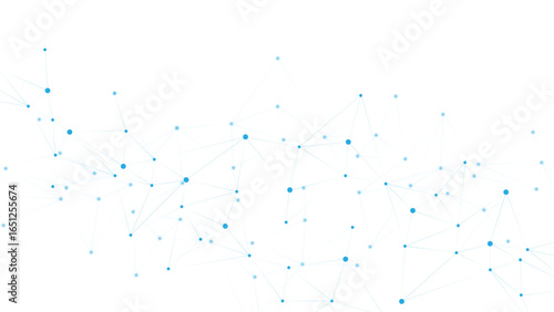 Blue white abstract polygon connection mesh digital technology futuristic communication high tech concept dots lines connect network background. 