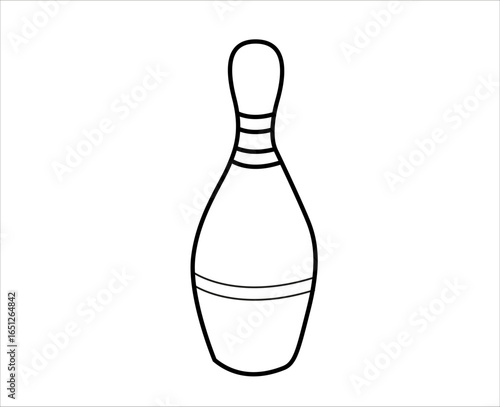 Bowling pin, skittle outline icon element. Isolated vector illustration.