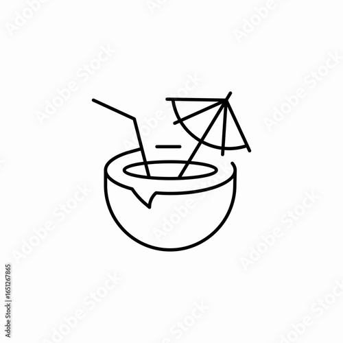coconut juice drink  icon sign vector