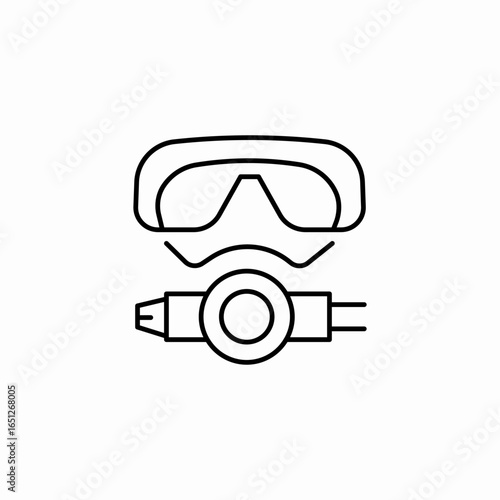 diving snorkeling gear  icon sign vector