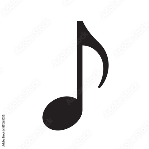 Music note icon graphic vector illustration stock image for musical notation and compositions use