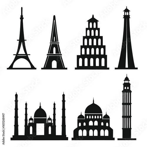 Famous Landmarks Silhouette Collection architecture
