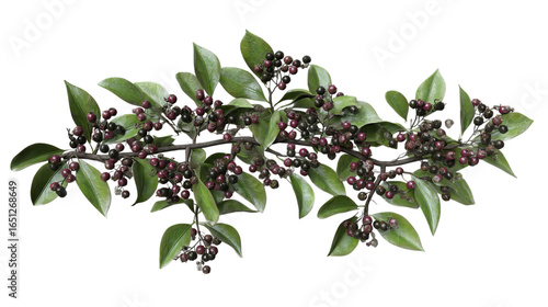 Wallpaper Mural A close-up of a vibrant green branch adorned with dark purple berries. Torontodigital.ca