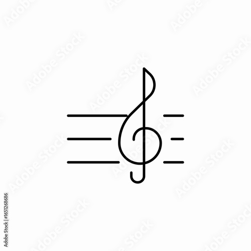 musical clef staff icon sign vector