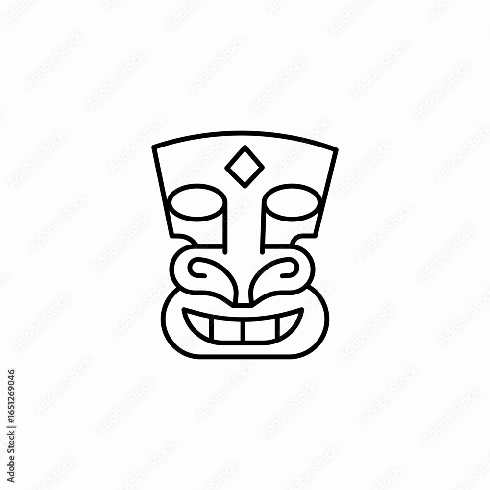 polynesian tiki mask  icon sign vector