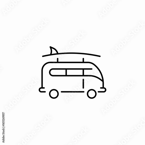 surfboard on car  icon sign vector