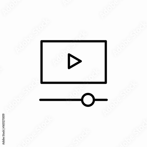 video player interface icon sign vector
