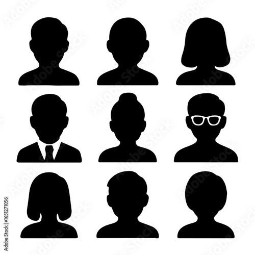 Profile avatar people user icon set vector illustration for social media and website design