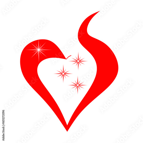 Сердце. Переплетённые искры. Heart. Intertwined sparks.