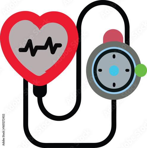 Hypertension medical colorful vector icon isolated on white background