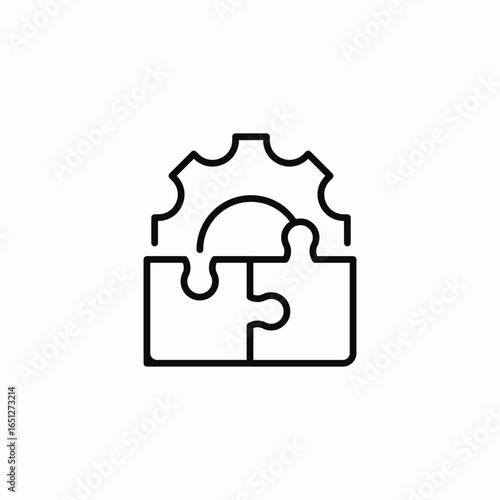 gear puzzle piece icon sign vector