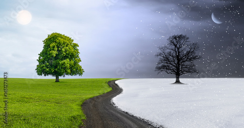 Jahrezeitenwechsel von Sommer zu Winter