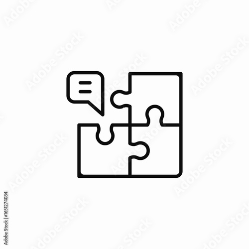 puzzle chat idea icon sign vector