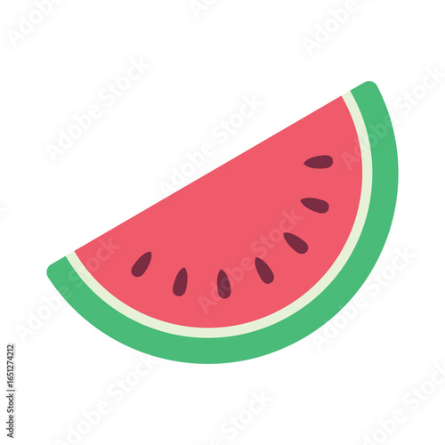 Juicy Watermelon Icon – Fresh Summer Fruit in Flat Style