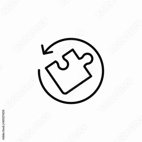 puzzle piece reload icon sign vector
