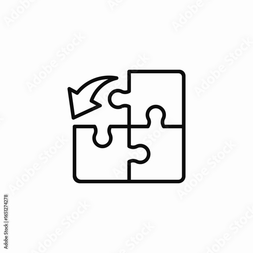 puzzle piece remove icon sign vector