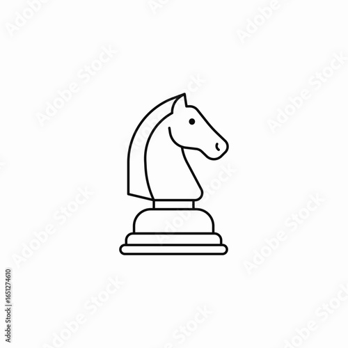 single chess knight icon sign vector