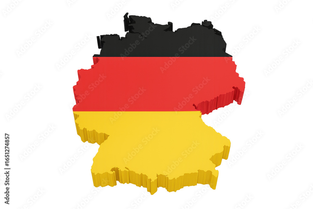 Fototapeta premium Germany map with flag colors on transparent background