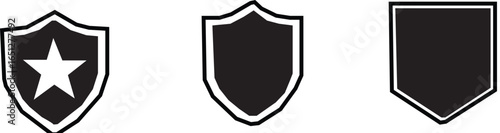 Shield vector set collection of heraldic shield shape designs. silhouette vector illustration on white background.