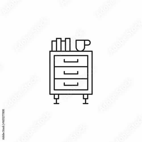 cabinet with drawers icon sign vector
