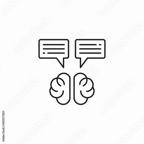 brain with speechbubbles icon sign vector