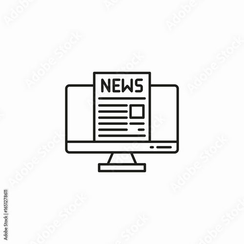 online news monitor icon sign vector