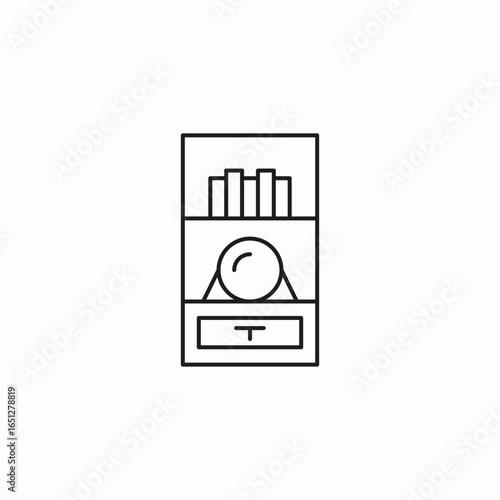 shelf with crystalball icon sign vector