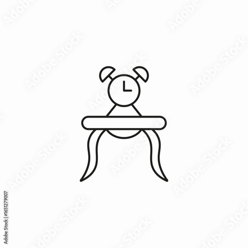 table with alarmclock icon sign vector