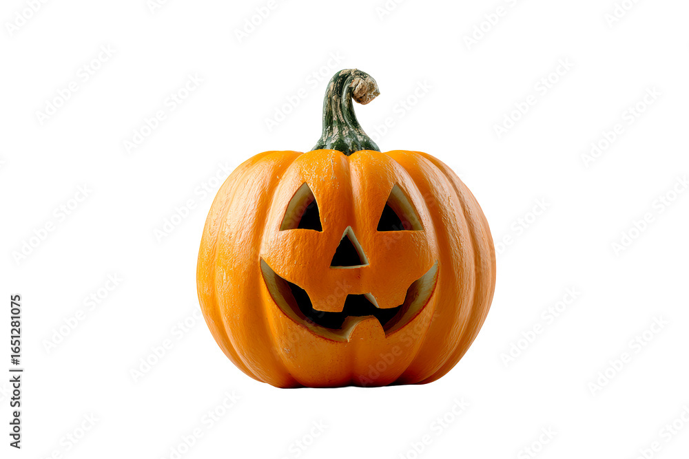 Fototapeta premium Cheerful carved pumpkin with playful expression