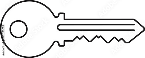 Illustration of a metal key for opening locks and providing security.