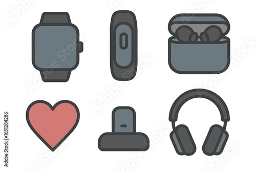 Smart devices and accessories collection in a modern design style