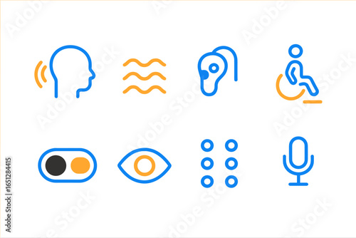 Vector illustration of accessibility icons for diverse needs