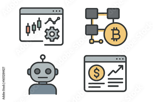 Visual representation of cryptocurrency analysis and bot technology