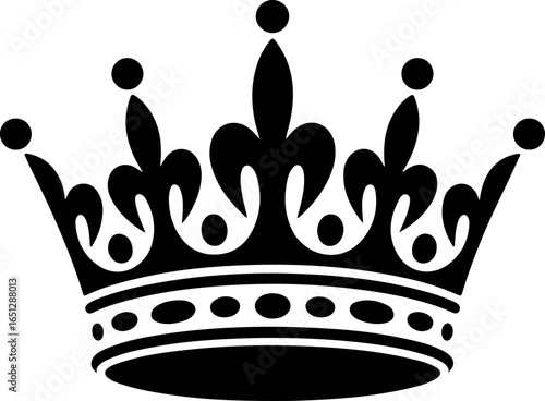 Majestic Black Crown Vector Art