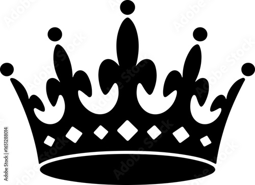 Majestic Black Crown Vector Art