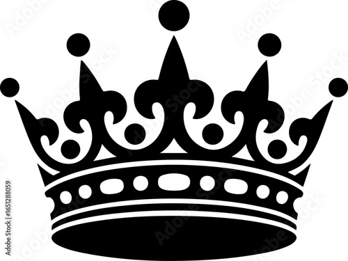 Majestic Black Crown Vector Art