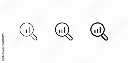 magnifying glass data analysis icon sign vector