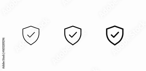 shield with checkmark  icon sign vector