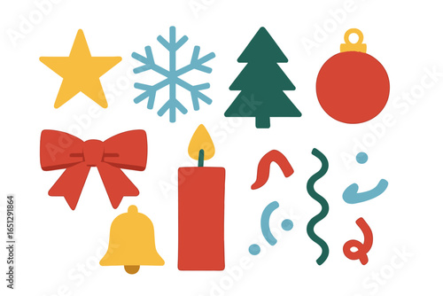 Colorful vector of festive holiday decorations