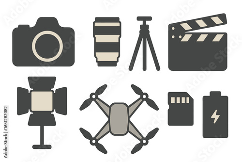 Creative tools for photography and videography in vector illustration