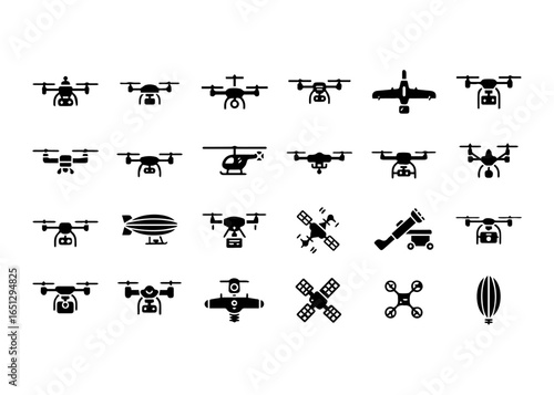 Collection of Drone and Aircraft Icons