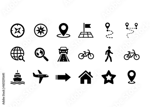 Collection of Travel and Navigation Icons