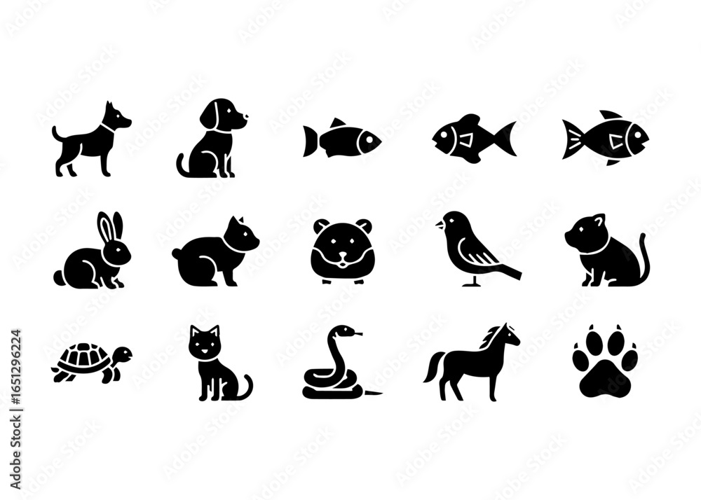 Naklejka premium Diverse Animal Icons Collection