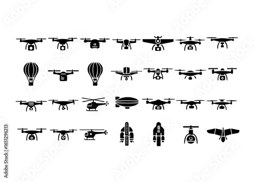 Diverse Aerial Vehicle Icons Collection