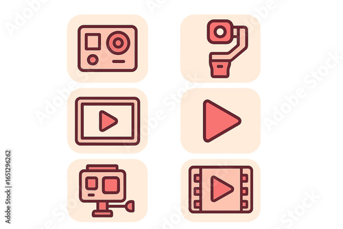 Vector illustration of multimedia icons for digital content creation